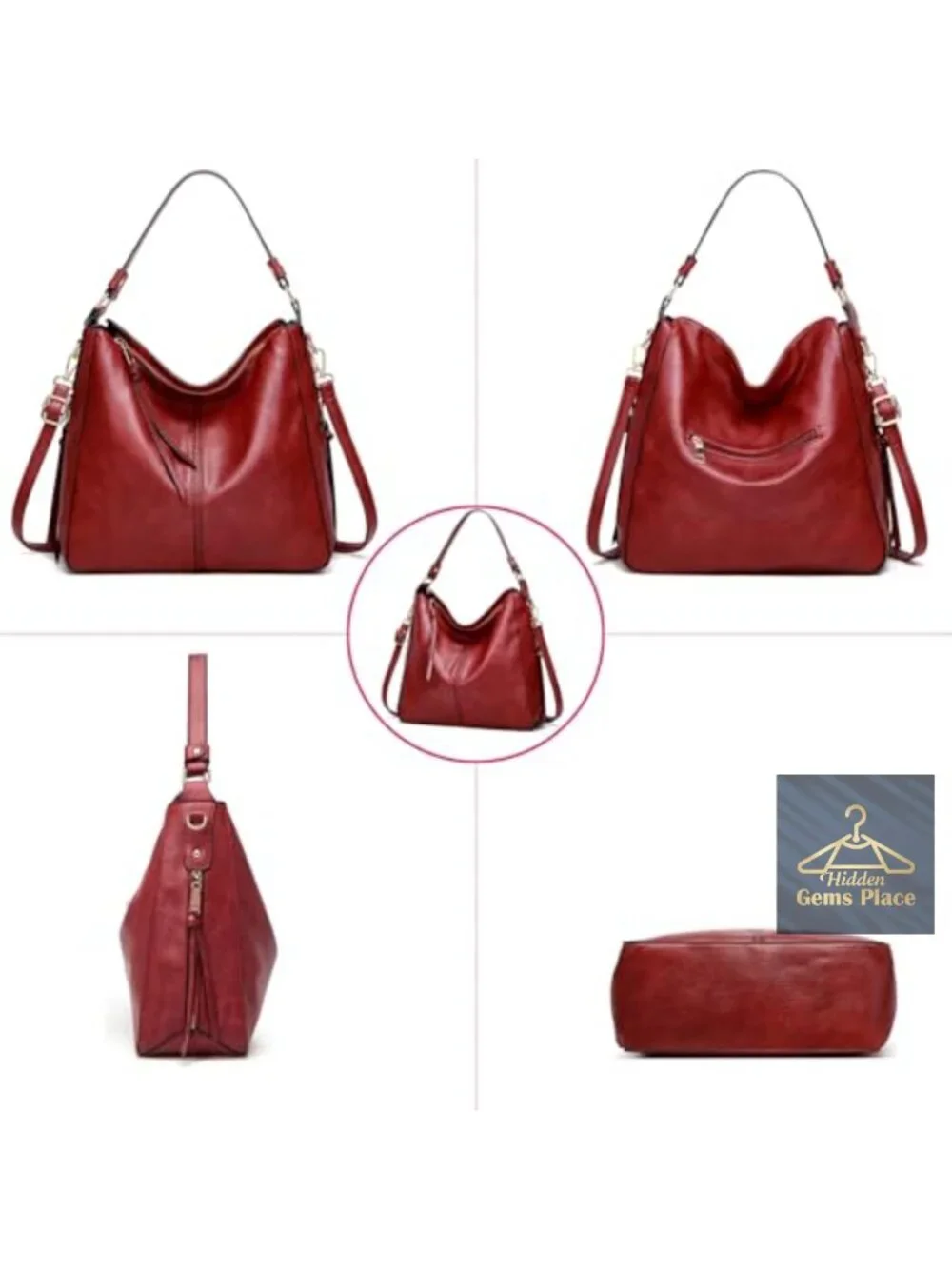 Soft Vegan Leather Tote Purse & Wallet Set with Detachable Crossbody Strap